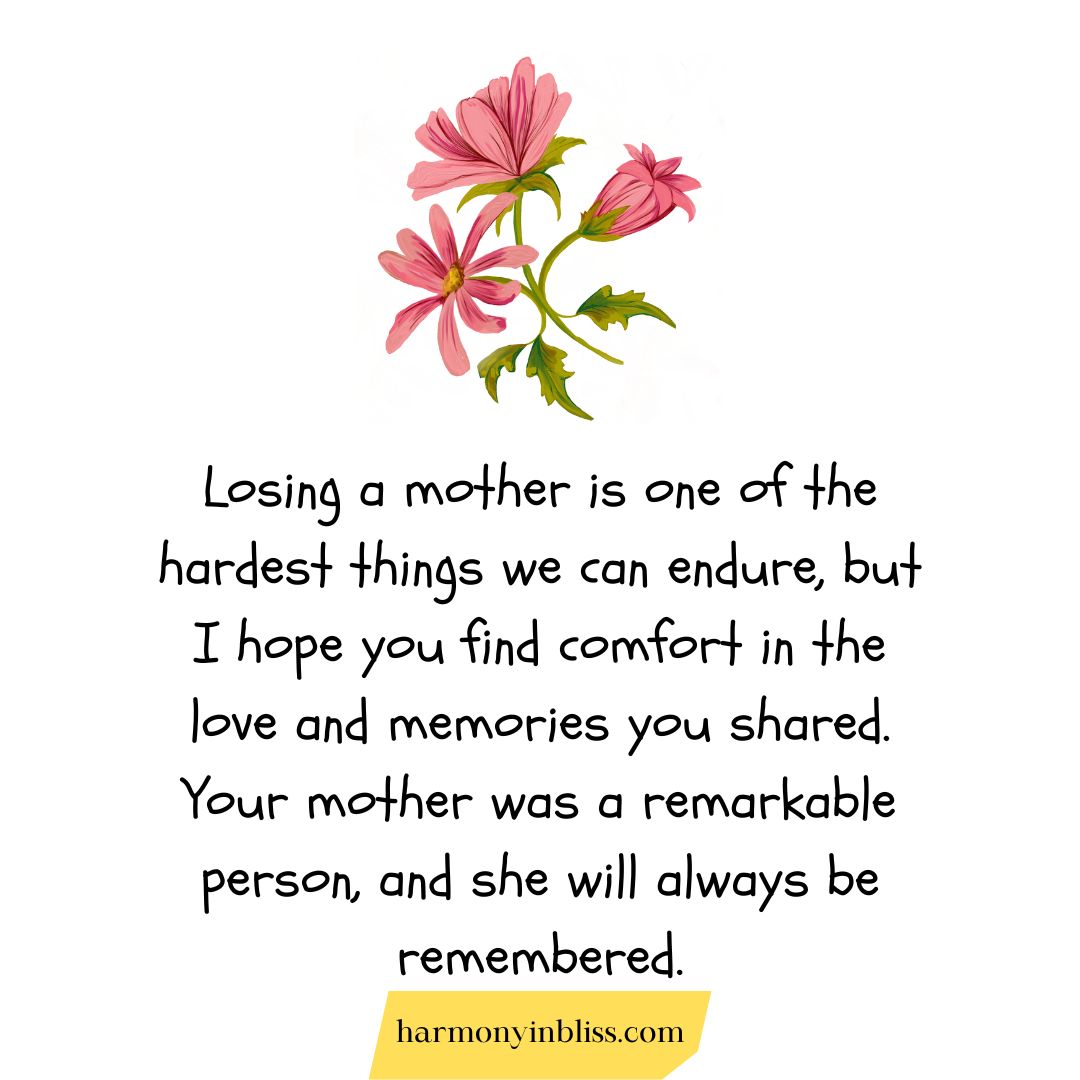 Comfort Sympathy Messages for Loss of Mother